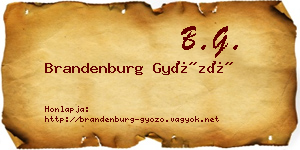 Brandenburg Győző névjegykártya